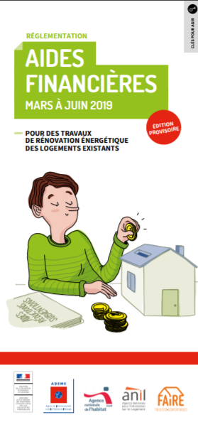 Couverture du guide pratique des aides financières pour la rénovation de l'habitat 2019, de l'ADEME